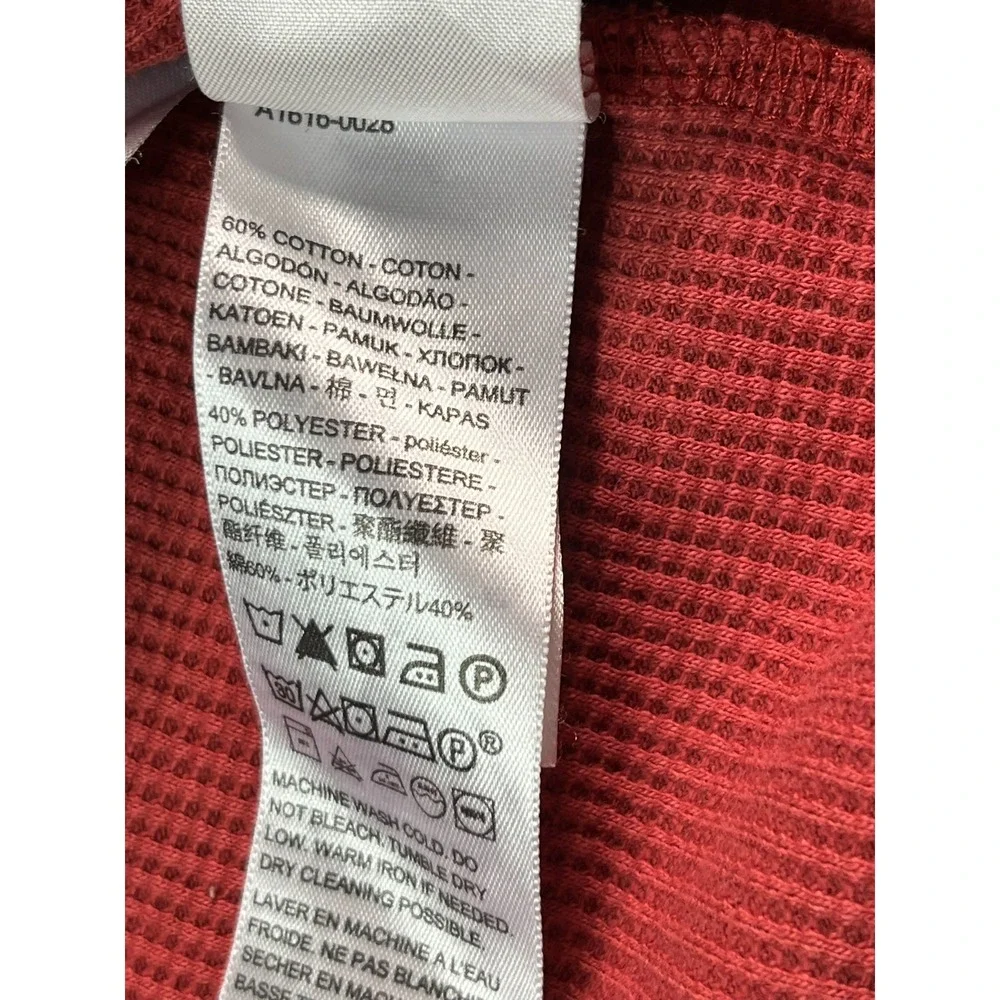 LEVI'S‎ Mens L Shirt Red Waffle Thermal Long Sleeve Blank